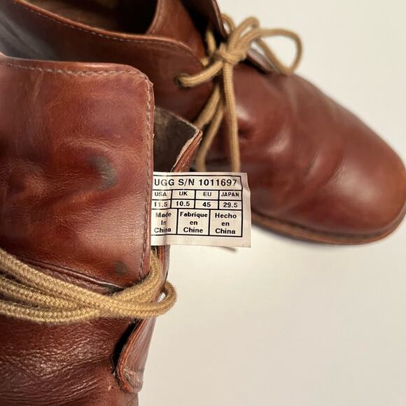 UGG Chukka Boot Size 11.5 Leighton Brown Leather Laceup